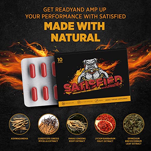 Satisfied All-Natural Energy, Endurance, Stamina & Strength Amplifier For Maximum Results (Trial Pack - 4 Pcs) #TOP30