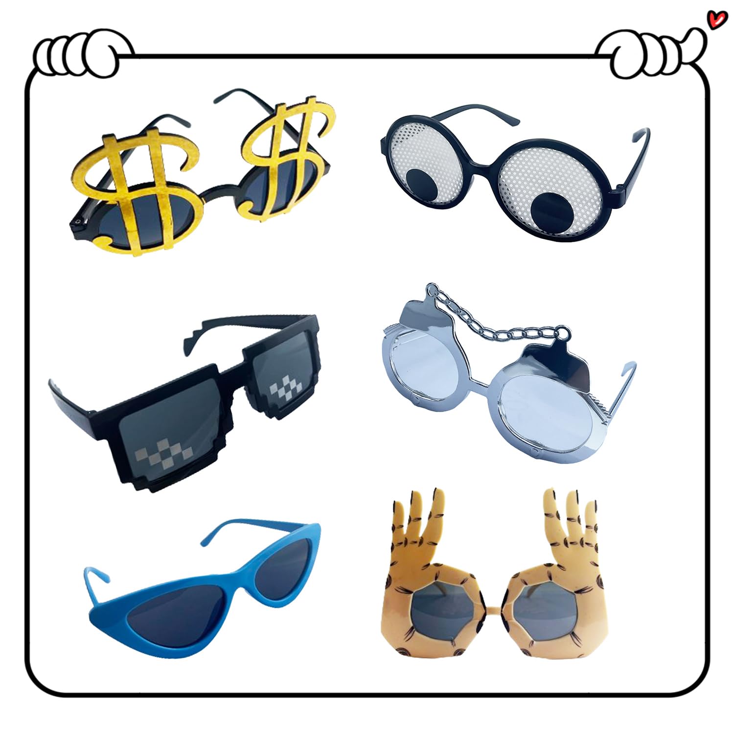 16 Stück sortierte lustige Sonnenbrillen Partygeschenke Set Neuheit Party Brillen für Erwachsene Crazy Party Brillen Foto Booth Requisiten Sonnenbrille Verkleiden Kostüm Brille Zubehör