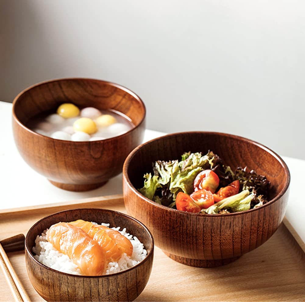 お椀 汁椀 多用椀 木製サラダボウル 家庭用フルーツ＆野菜皿 飯碗 汁椀 楽天市場】多用椀 汁椀 天然木製 お椀 大汁椀 おわん スープボウル 漆塗り  大きめ 木目 ナチュラル おしゃれ モダン かわいい 割れない 割れにくい お味噌汁の汁椀 お雑煮 正月 和風 和食器 和雑貨 ... お椀 汁椀 多用椀 丸型木製ボウルトレイ サラダフルーツボウル 飯碗 汁椀(17x7.5cm)