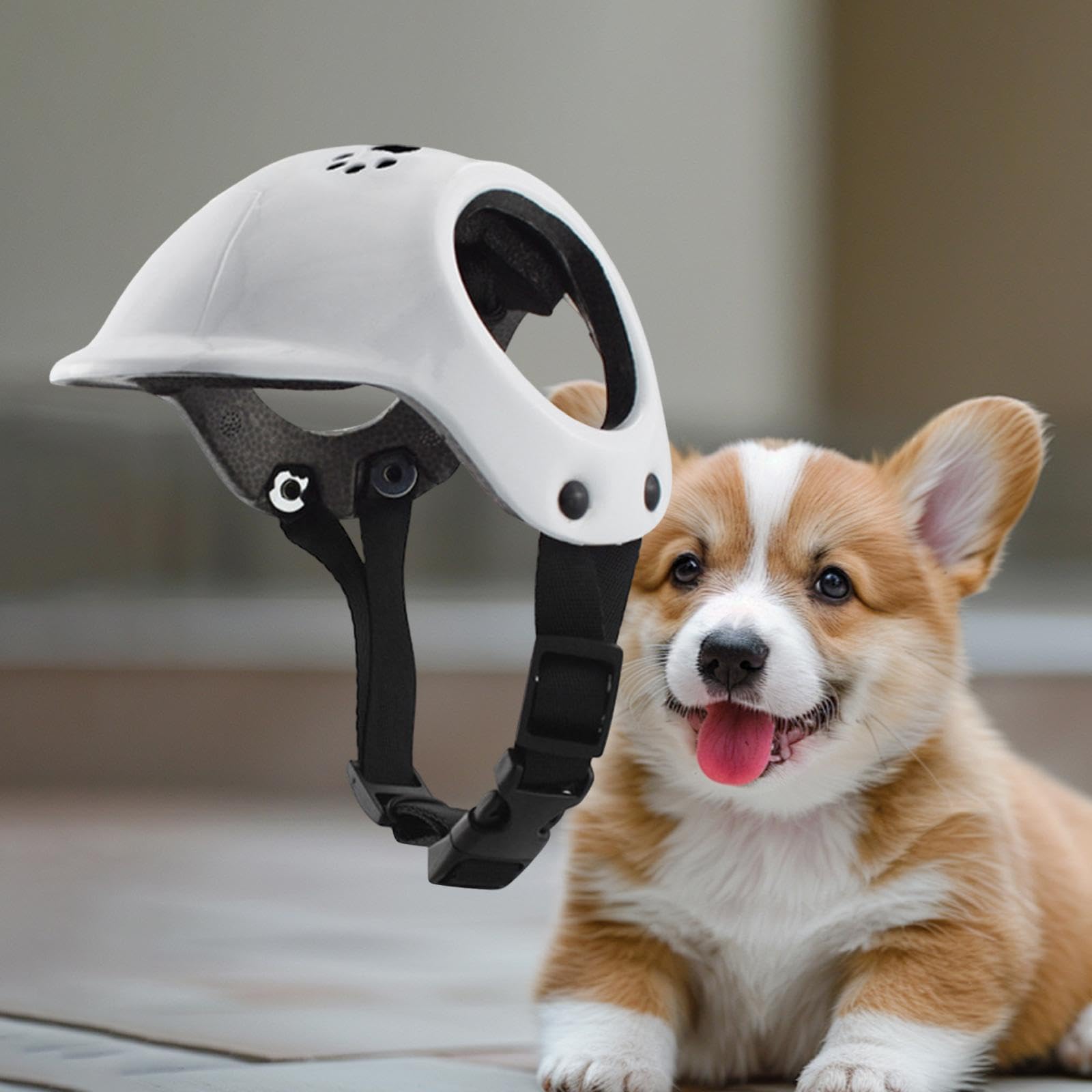 Amagogo Fahrradhelm fr Haustiere, bequemer Doppelloch-Design, Helm fr  Hunde und Katzen, fr Corgi, Yorkshire Terrier, Wei : Amazon.de: Haustier