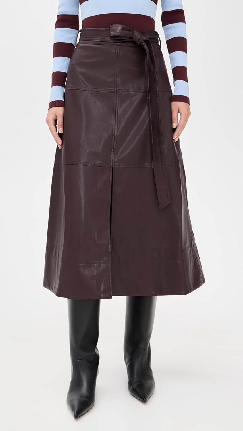 Tanya Taylor Women's Hudley Faux Leather Skirt - Image 2