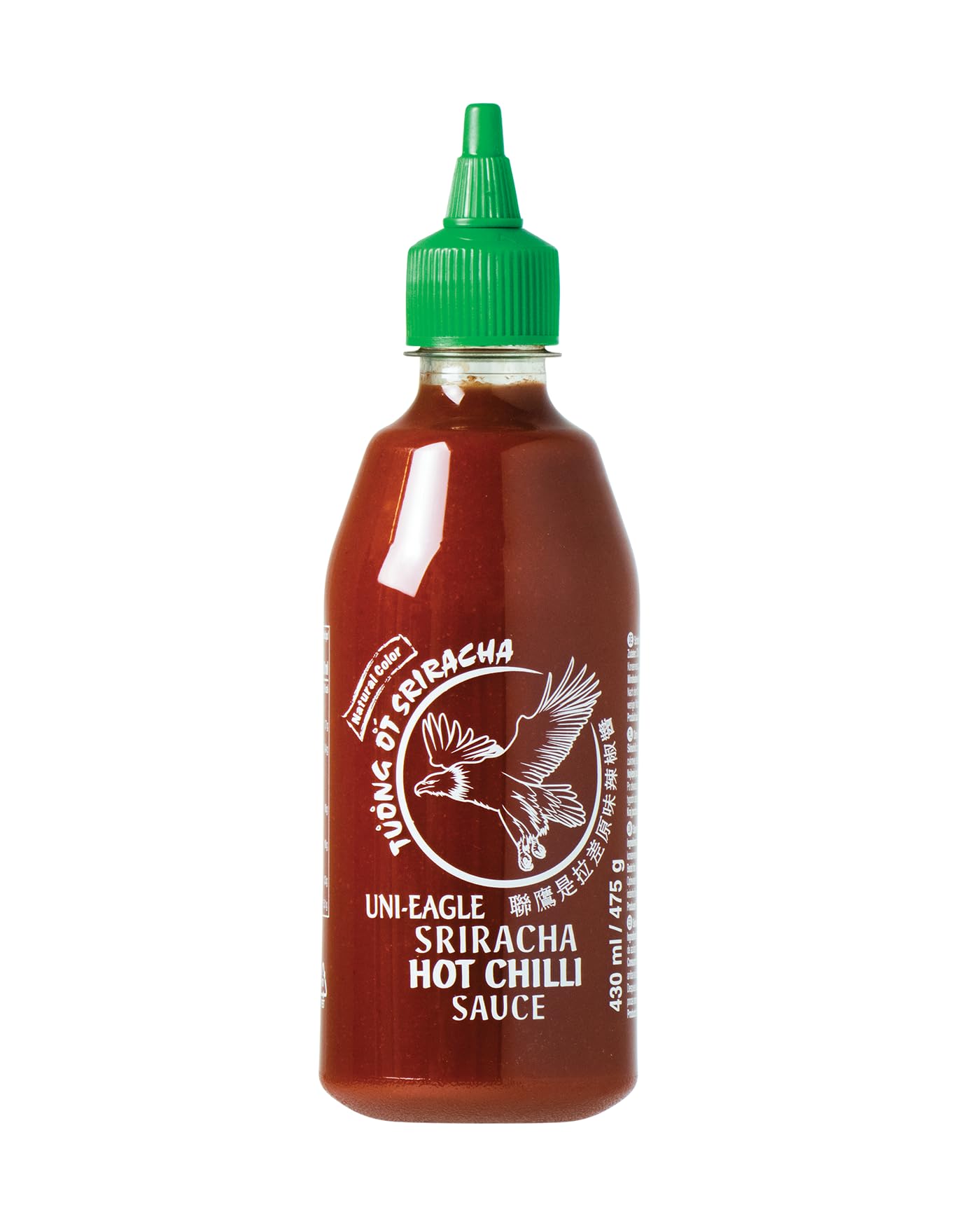UNI-EAGLE Sriracha Chili Sauce I Scharfe Chili-Sauce mit Knoblauch & Chilischoten I Würzige Thai-Sriracha Sauce I Ideal als Dip & Würze I 1 x 430 ml