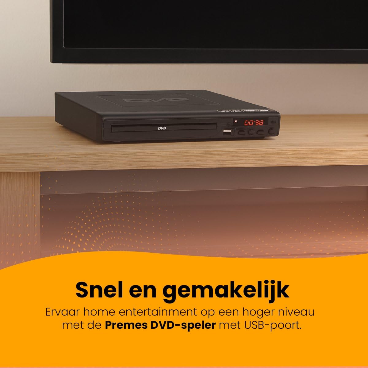 Lettore DVD nero con HDMI, cavo AV e telecomando – lettore multimediale Full HD 1080p, lettore multi-formato per DVD, CD, MP3 e MPEG4 – dispositivo USB plug & play – lettore DVD e CD portatile
