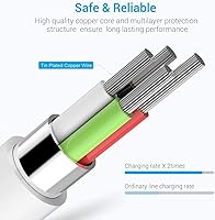 Vista 3 de Cable Lightning con certificación MFi, cargador de iPhone, paquete de 3 cables de carga Lightning a USB A de 6 pies, compatible con iPhone 14, 13