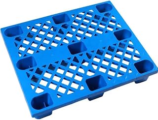 Polyethylene Pallet，Logistics Pallets Storage Pallet HDPE Material is Durable Impact and Easy to Flush Reinforced Drainage is Very Good (Color : Blue, Size : 110x130cm)