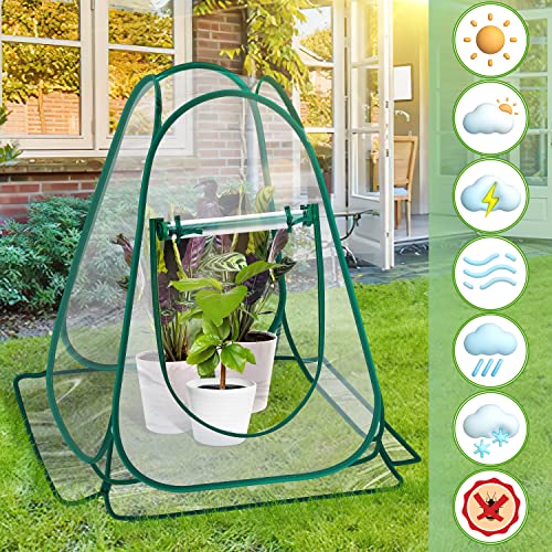 Fuairmee Pop Up Greenhouse Cover, Mini Greenhouse PVC Gardening Plant 2-Pack, Portable Small Green House for Indoor Outdoor, Sunshine Room Backyard Flow - Image 2