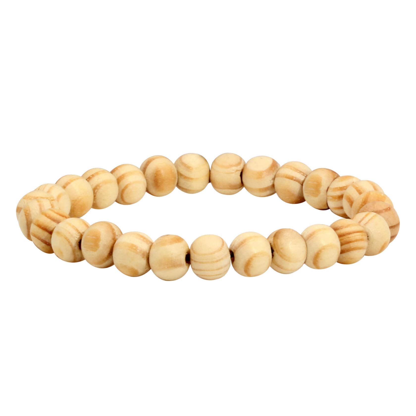 SOHNVWTGD Mens Womens 8mm/10mm Wood Beads Bracelet Stretchable Tibetan Beads Buddhist Prayer Mala