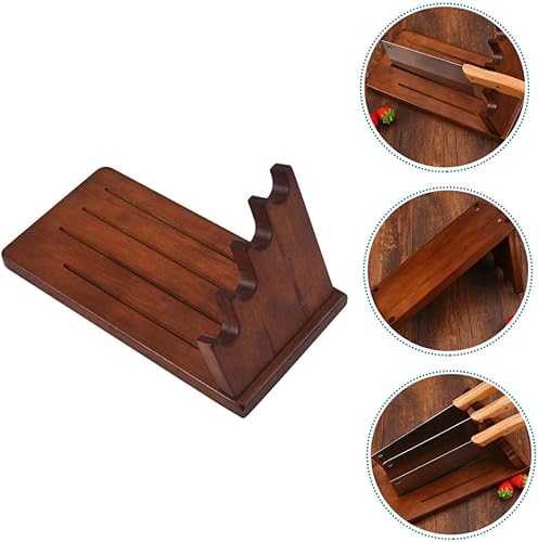 Miniatura 2 de KICHOUSE Estante organizador de tijeras, 1 unidad, soporte de madera maciza, bloque universal, soporte de cocina, cortador de almacenamiento,