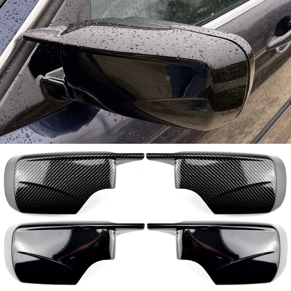 Coprispecchietti Laterali In Stile Carbonio Per BMW E46 1998-2005, Set L+R, Nero Lucido