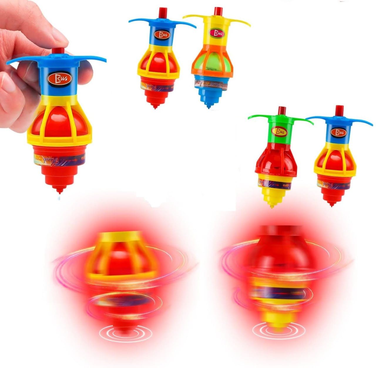 H&D PIPALIYA Plastic Lighting Spinning Lattoo Toy for Kids/Lighting lattoo Toy for Kids/Playing Indoor and Outdoor Toy for Kids/Birthday Return Gift for Kids Age 2 to 7 Years Multicolor(Pack of 2)