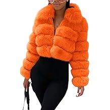 Women Fluffy Faux Fur Coat Cropped Jacket Puffer Jacket Zip Up Winter Warm Fuzzy Teddy Jacket