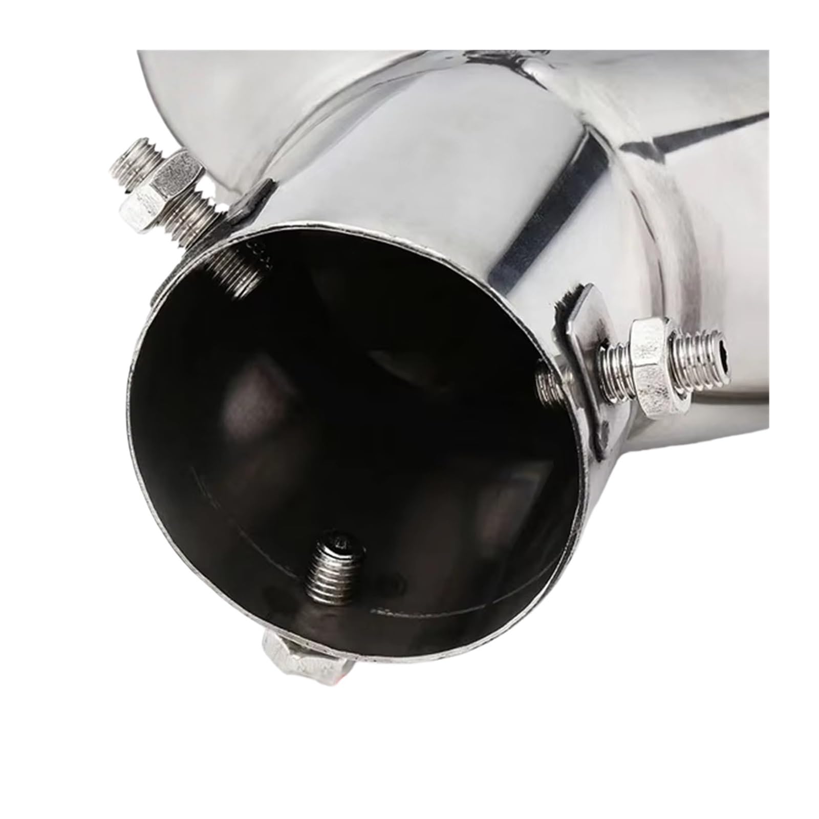 NiSza Coche Cola de Escape Silenciador Cromado Inoxidable Salida 63mm Punta Tubo Escape embellecedor Extremo Revestimiento Garganta Trasera modificada Herramientas Plateadas