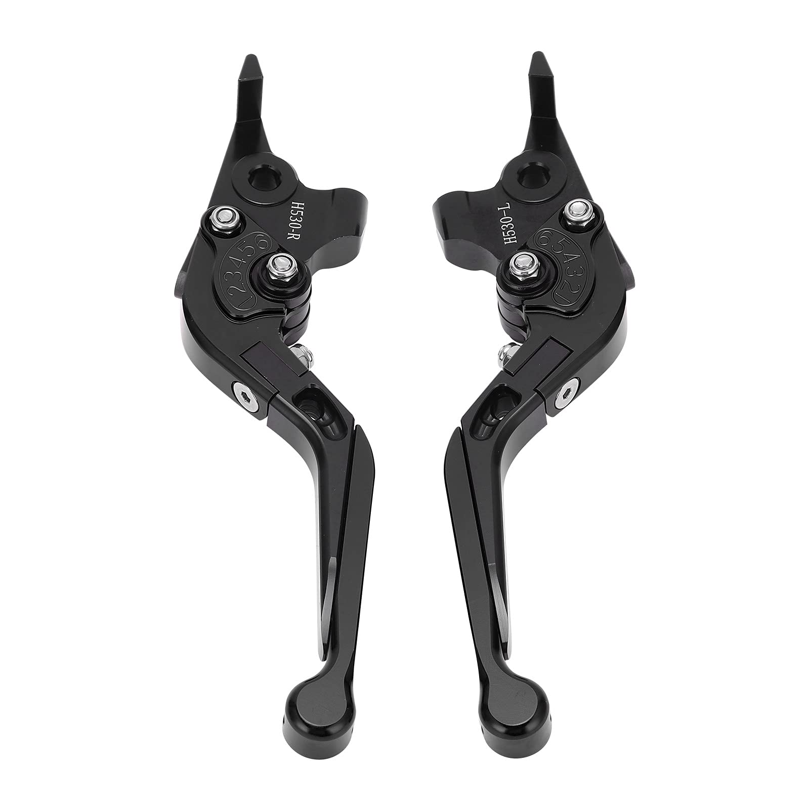 Leva Frizione Freno Moto, 1 Paio Sinistra e Destra Maniglie Freno Regolabili Lega di Alluminio Accessorio Moto per TMAX 530 2012‑2019/560 2020-2021(Nero)