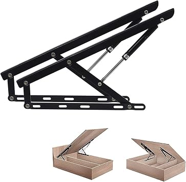 ROFBIHG 2Pcs Lifting Bed Mechanism, Bed Lift Support, Heavy-Duty Hydraulic Support Rod for Tatami, Pneumatic Gas Spring Bed Storage Lift Kit, Bed Lifting Hinge,61/75/90/110/120/150 cm61cm