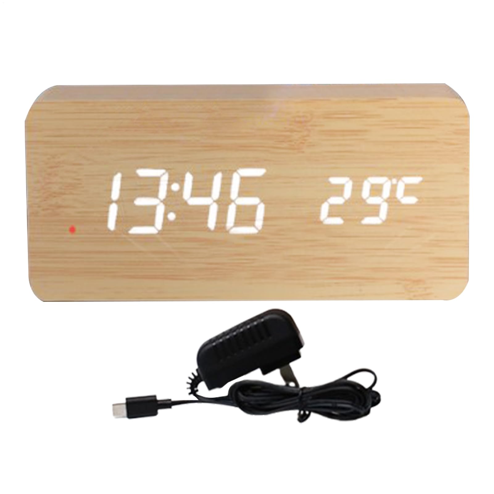 Reloj de mesa digital y compacto de 7x4x15cm para mesita de noche con alarma
