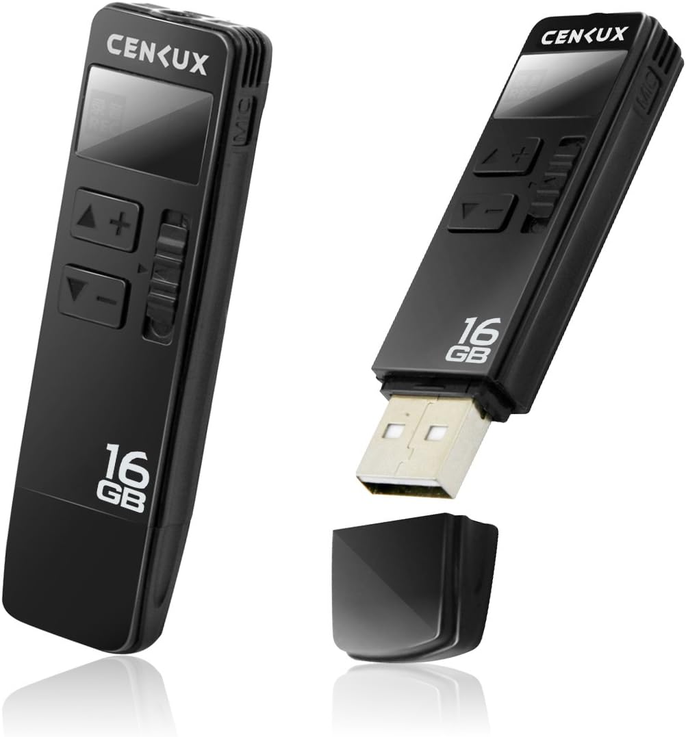 USB Digital Voice Recorder 16GB U Flash Disk & MP3 Music Player & Dictaphone,with 16 GB Internal Memory Card