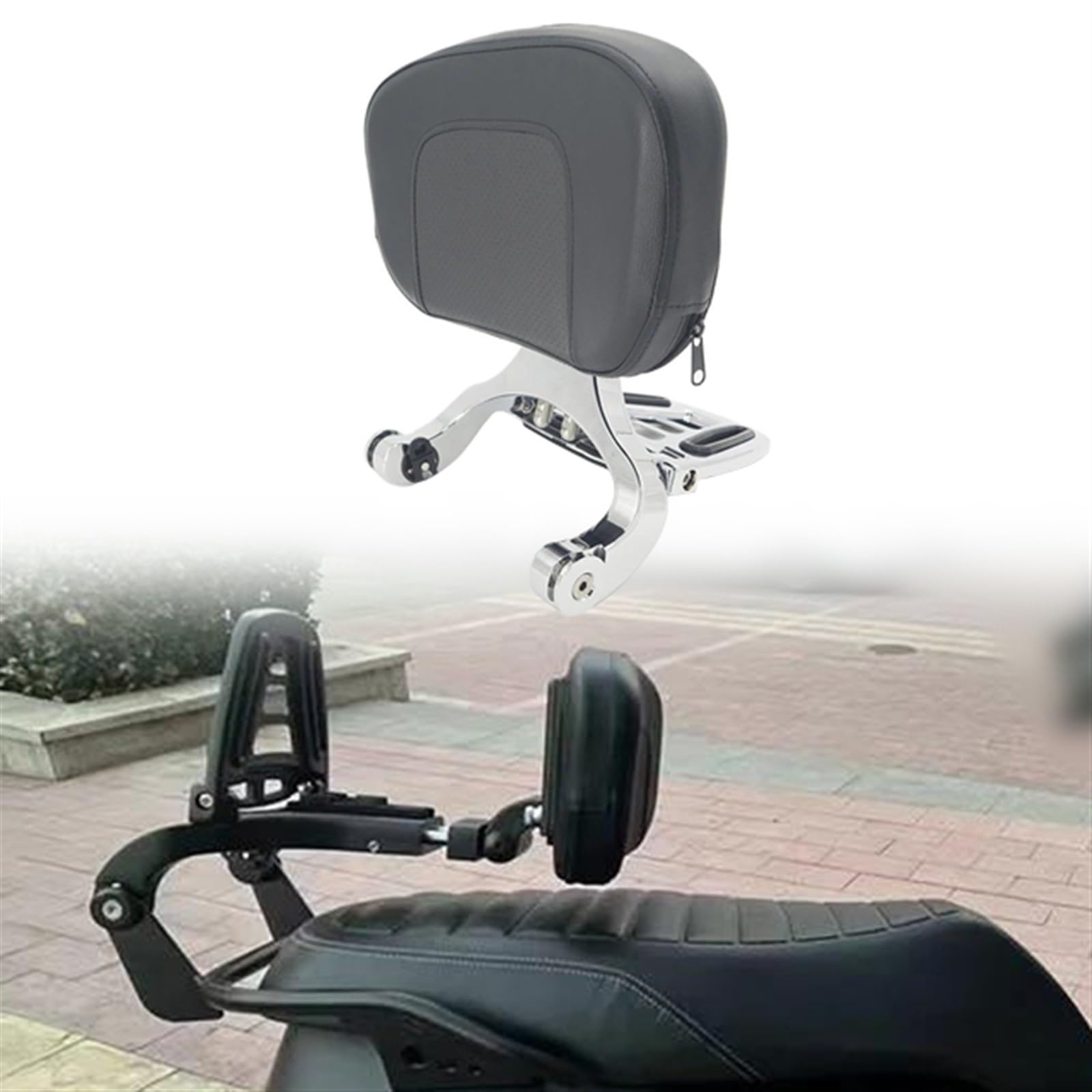 Schienale Multiuso Regolabile Sissy Bar con Portapacchi Pieghevole per N125