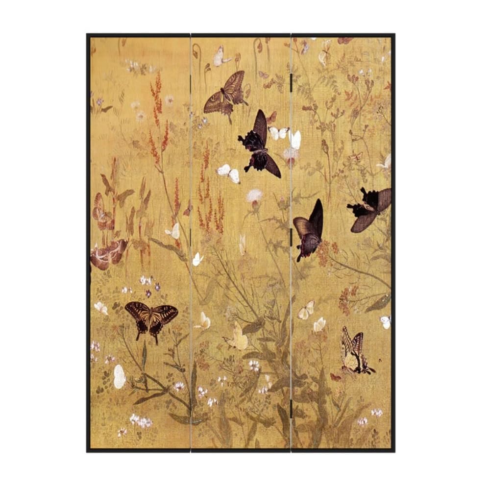 Privacy Screen Retro Zen Screen Partition Home Living Room Tea Decoration Background Wall Porch Study Privacy Folding Room Divider