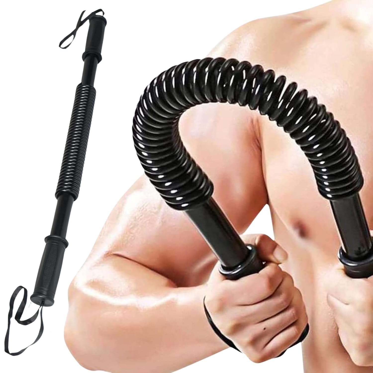 SUVIKSHA Power Twister Bar | 20kg- Upper Body Exercise for Chest, Shoulder, Forearm, Bicep and Arm Strengthener | arm Exercise Equipment | arm Strength Equipment | Hand Gripper-picture-26
