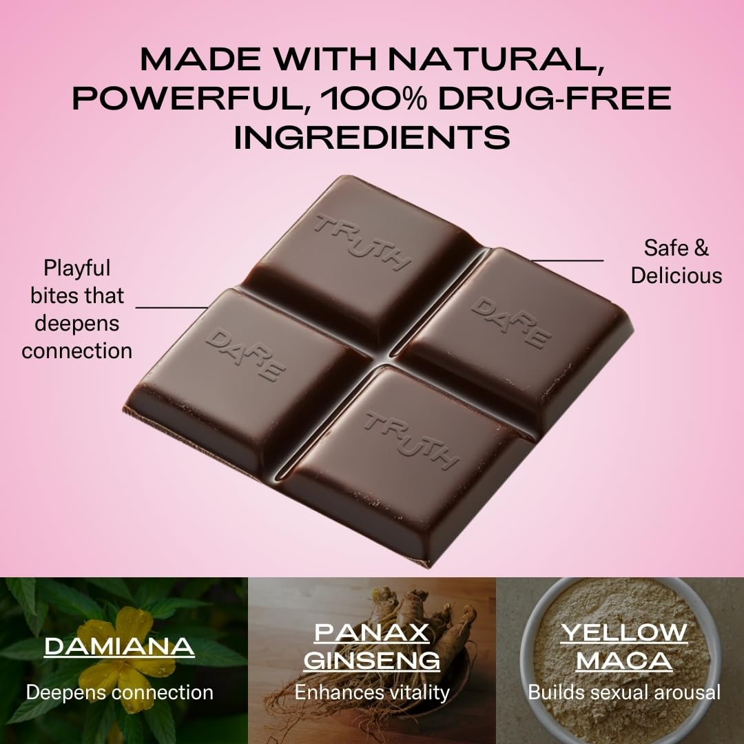 The Oh Collective Date Night Chocolates with Aphrodisiac Herbs Strawberry Popping Candy, Truth or Dare Cards, Couples' Chocolate for Intimacy & Connection - 1 Box - Image 3
