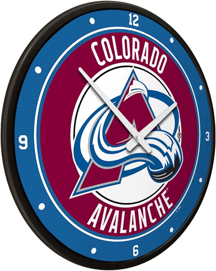 The Fan-Brand NHL Colorado Avalanche: Modern Disc Wall Clock - Sports Team Bar Sign Décor - Home Man Cave, Party Decoration - Made On Demand