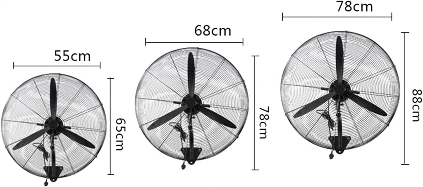 Ventilatore oscillante da parete, 56 cm, in metallo, per casa, ufficio, raffreddamento industriale, estate