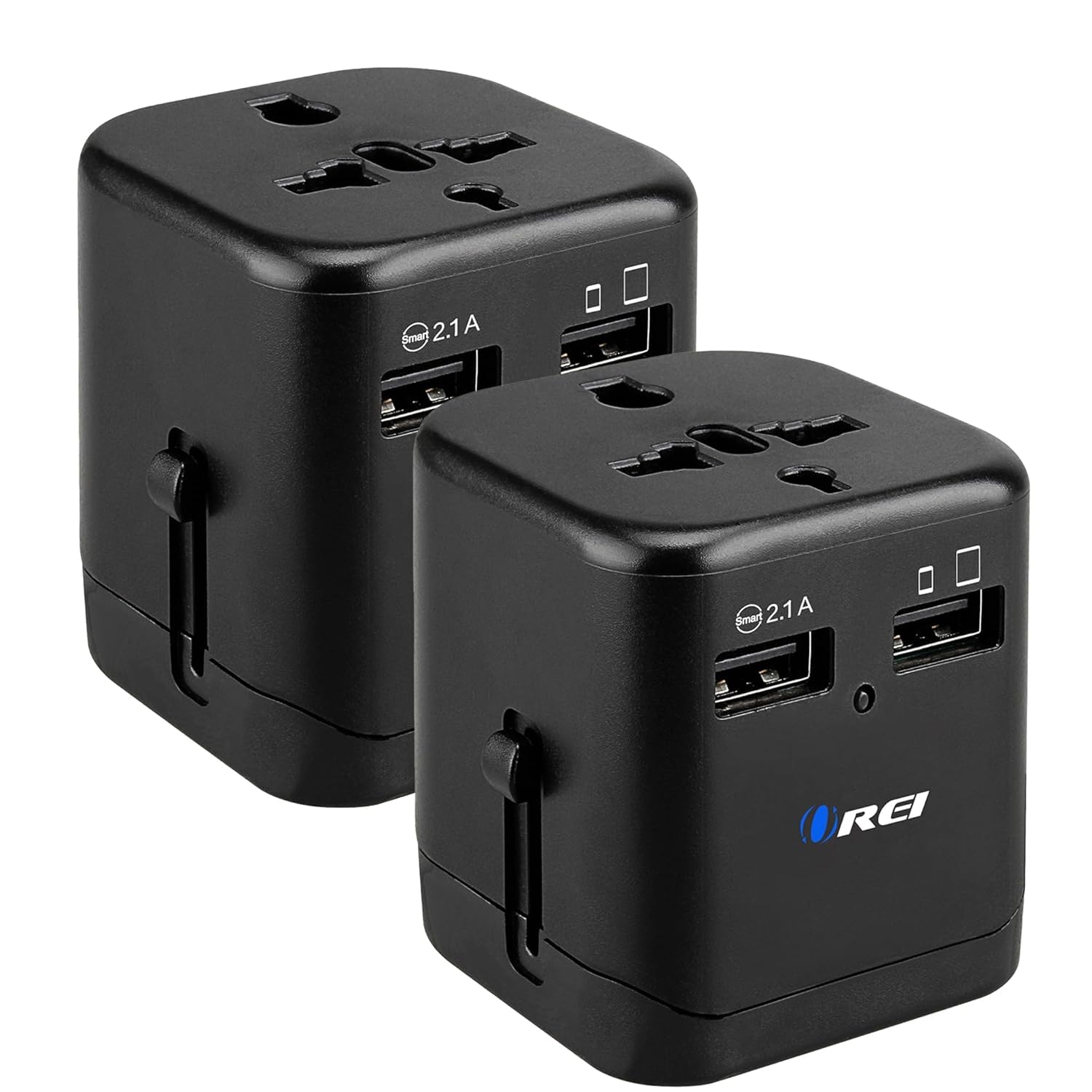 OREI Worldwide Universal Travel Adapter with Dual USB Ports 2.1A Smart Plug Charging, All-in-One 100V-250V Plug International Plug Adapter for Cell Phones, Camera, Tablets, 5 Yr of Warranty Pack of 2-image-20