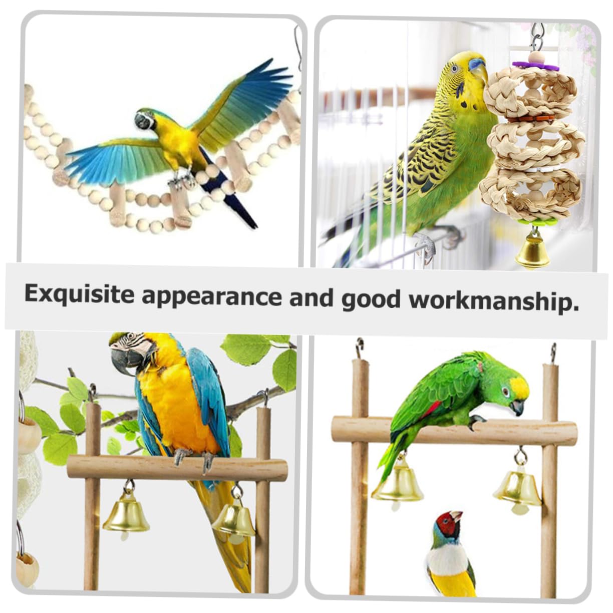 DOITOOL 2ensembles Échelle à Oiseaux pour Perroquets De Jouet à Mâcher Et pour Volières Et Cages Stimule Coordination Oiseaux