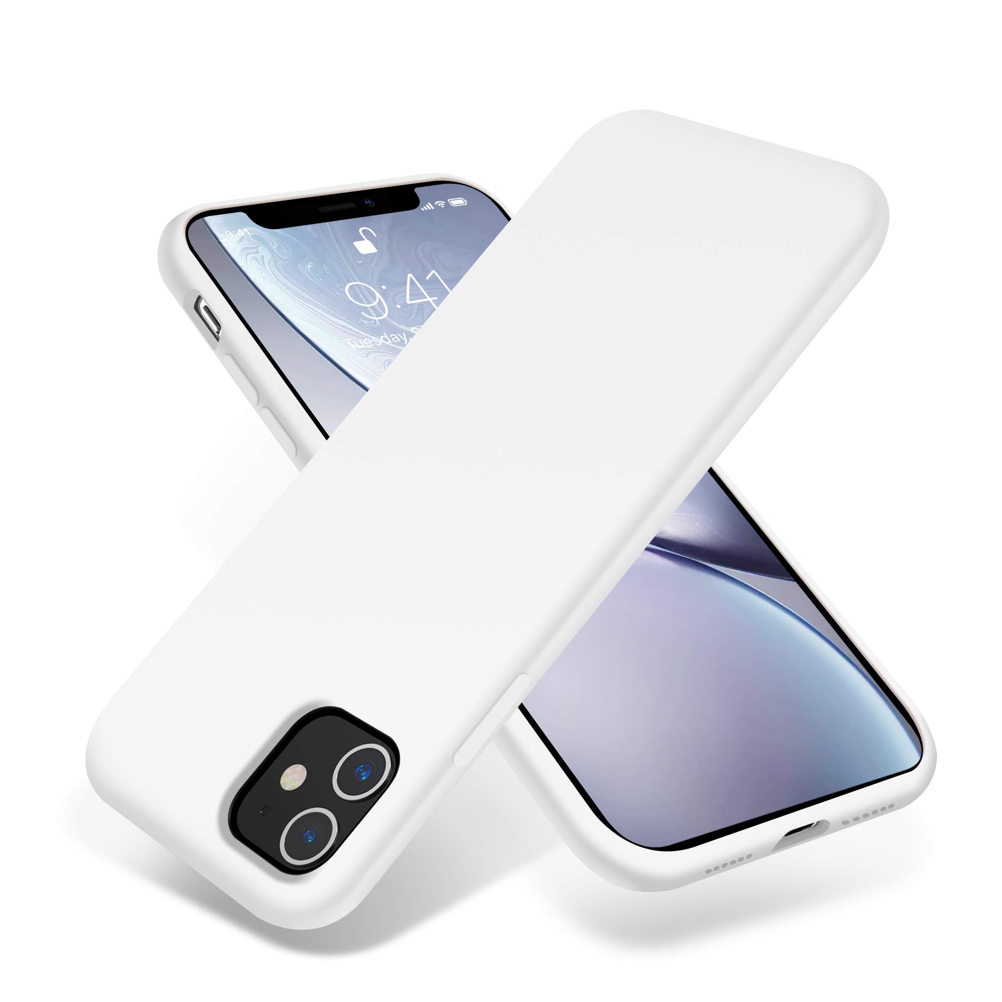 OTOFLYCompatible with iPhone 11 Case,Ultra Slim Fit iPhone Case Liquid Silicone Gel Cover with Full Body Protection Anti-Scratch Shockproof Case (White)