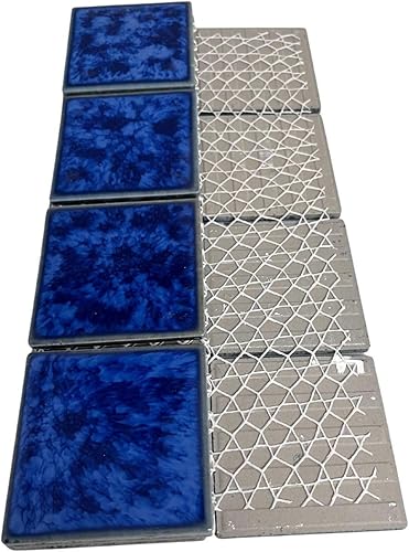 Miniatura 6 de Tenedos TPACFD-PL - Azulejo cuadrado de porcelana con efecto de salpicaduras de agua azul ultramarino de 3 x 3 pulgadas para cocina, baño, ducha,