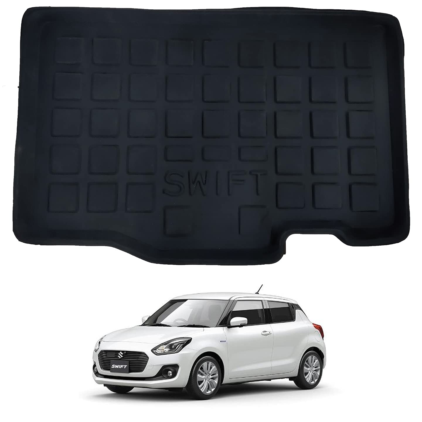 AYW (ALL YOU WANT) PVC Dustproof/Waterproof/Foldable/Antiskid Car Dicky, Trunk, Boot Mat for Latest Swift Model Year 2018 - Black