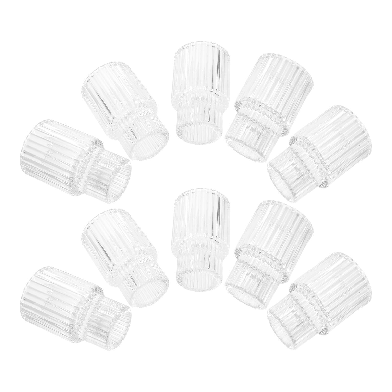Alipis Bodas 10 Portavelas Diseño Acanalado de Vidrio Transparente Candelabros Elegantes y Decorativos para Centros de Mesa y Uso Diario Hogar