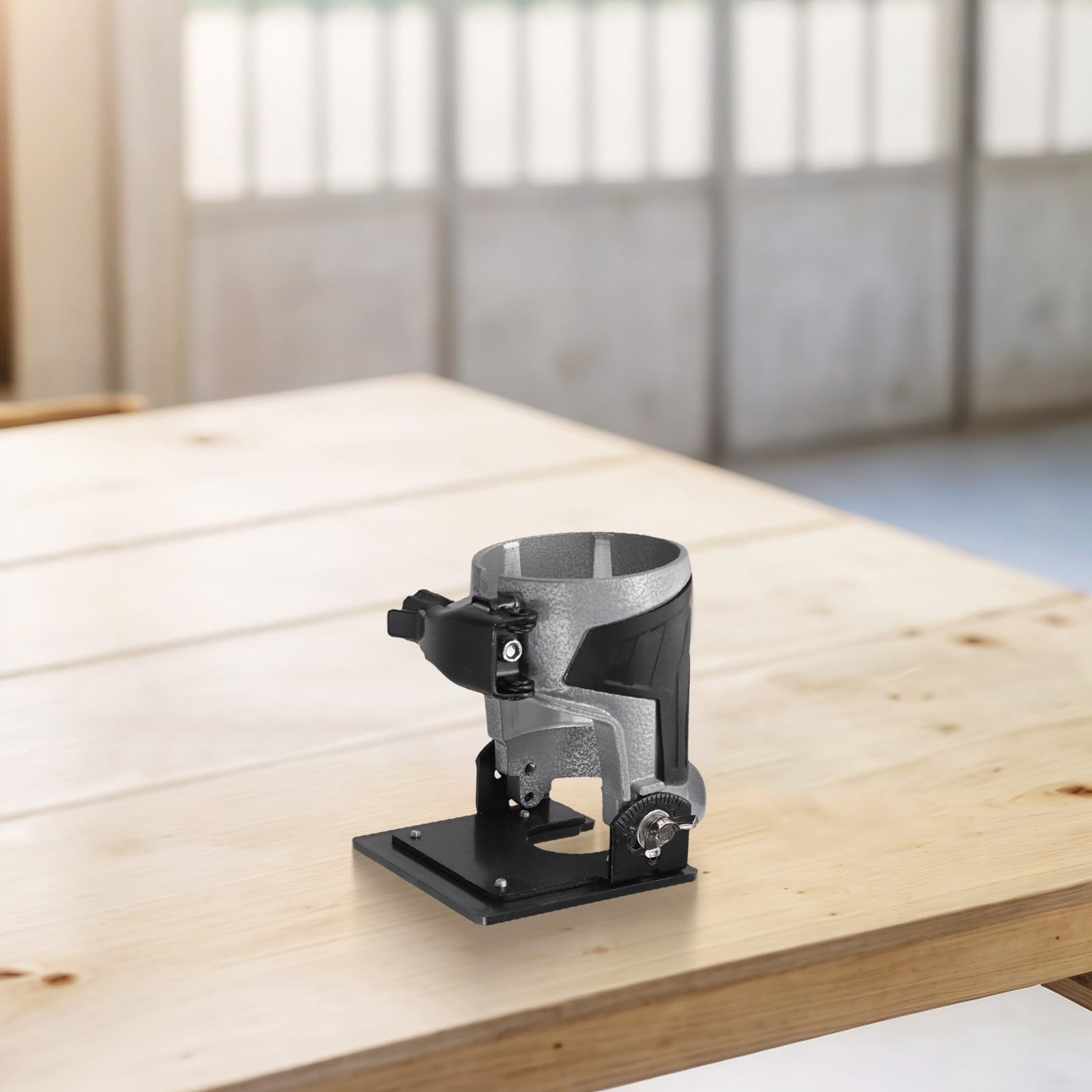 Base inclinable ajustable para fresadora de madera, adecuada para enrutadores manuales eléctricos e inalámbricos, base de fresadora de aluminio