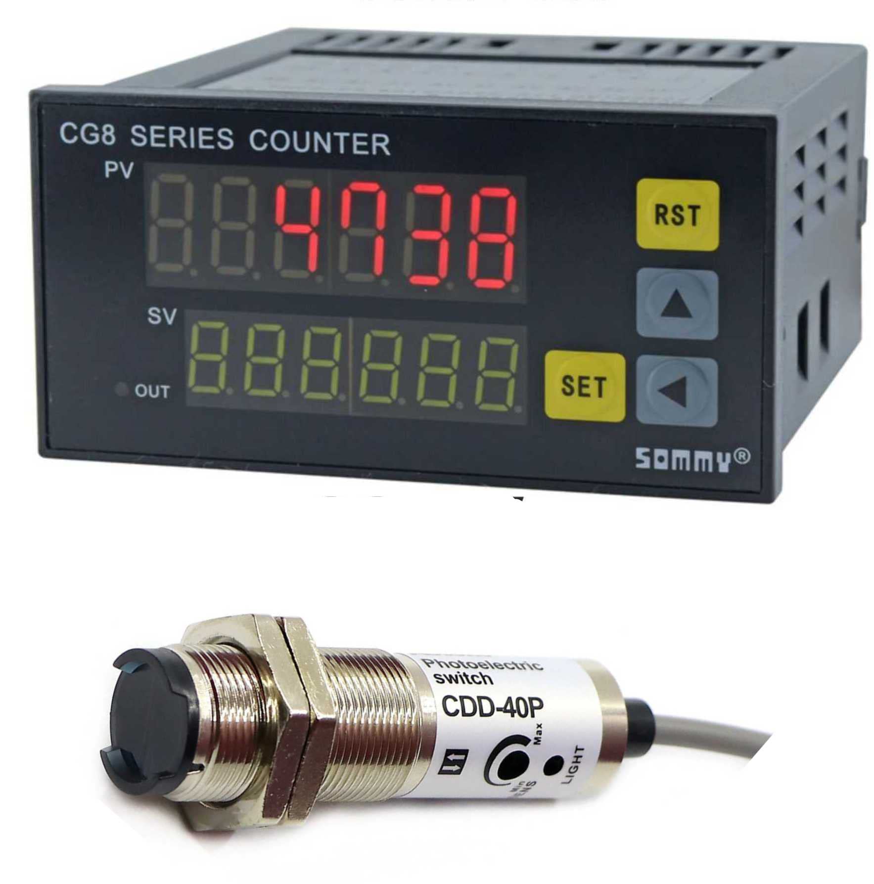 Contapezzi conta pezzi Programmabile 220 V con sensore infrarossi Fotocellula Contapezzi conta pezzi Programmabile 220 V con sensore infrarossi Fotocellula