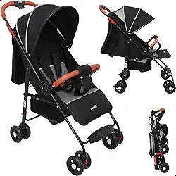 Carrinho De Bebê Compacto Vira Berço Até 15kg Dobrável - Benibee Avant (PRETO)