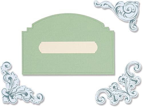 Sizzix Sizzx Framelits Juego de 5 troqueles con 3 sellos vintage esquinas de Olivia Rose  665941  Capítulo 3 2022, multicolor