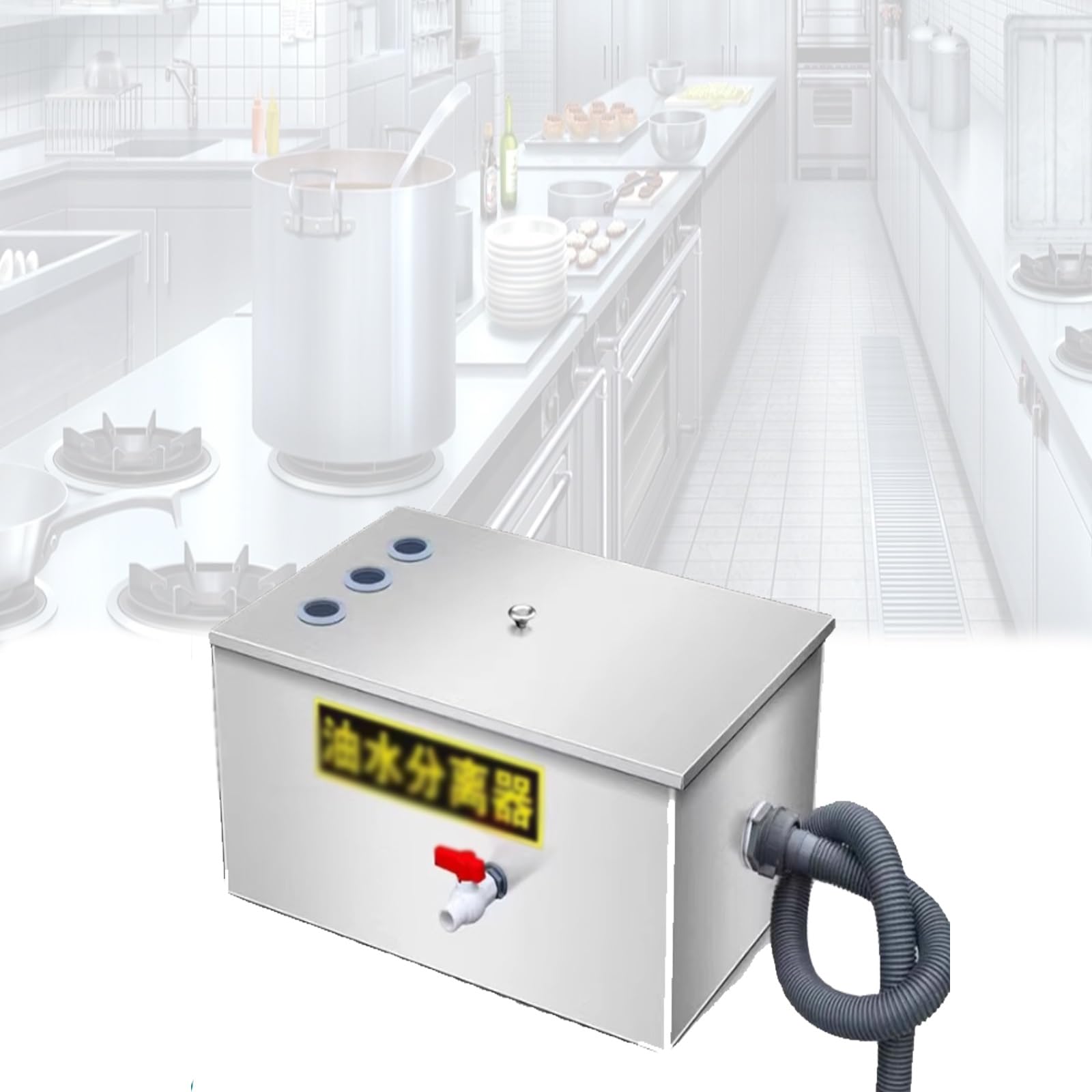 Home Grease Trap 13 Gallons Per Minute, Top Inlet for Restaurant Kitchen Tools, Commercial Waste Oil Water Separator With Mesh Filter Basket For School Bars Grills Food Trucks Coffee Shop (Size : 60x