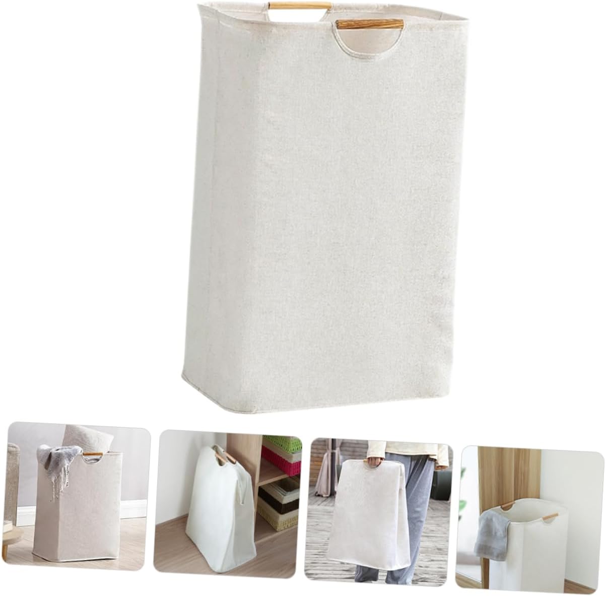 Foldable Large Capacity Laundry Hamper Basket for Bedroom Breathable Fabric Storage Holder for Dirty Clothes Multipurpose Collapsible Laundry Basket for Books