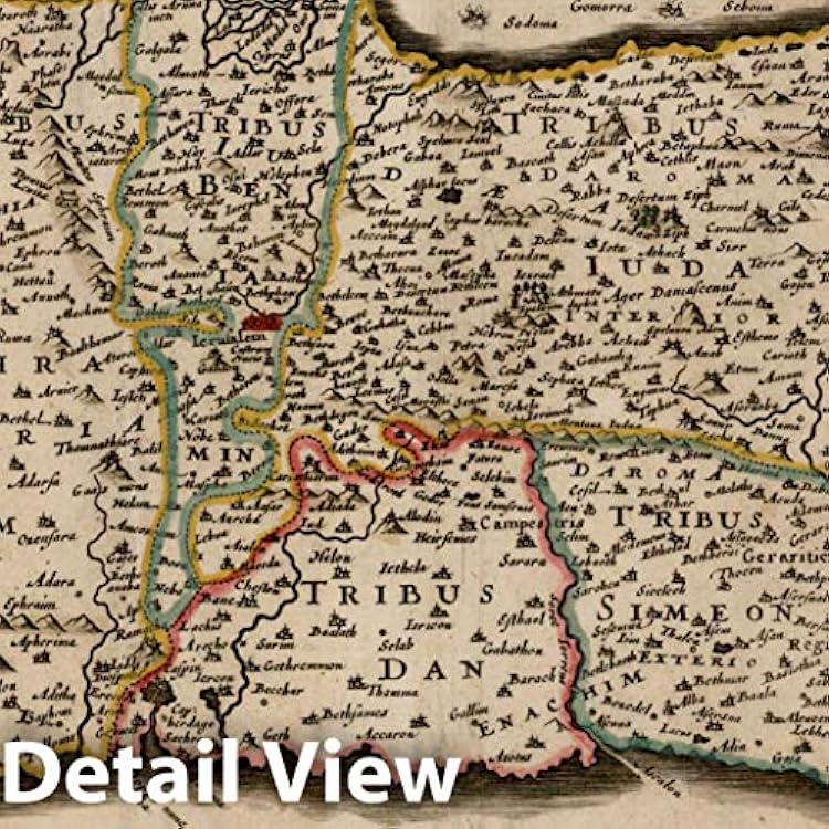 Historic Map - Palestina Sive Terrae Sanctae Descriptio, 1630, Jan Jansson v1 24in x 18in