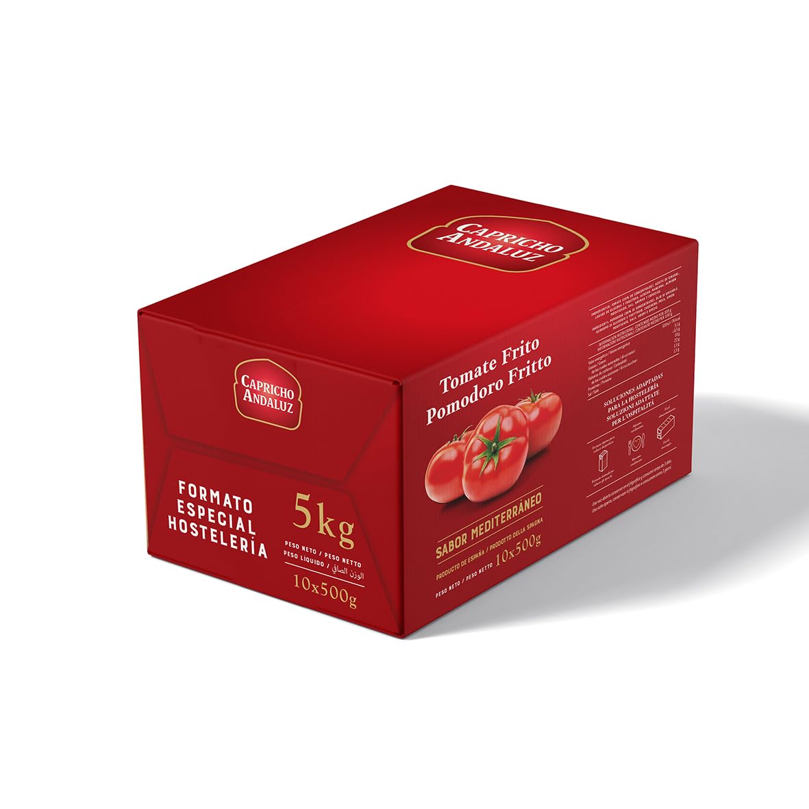 Capricho Andaluz - Tomate Frito Brik 500 g, Sabor Casero, Sin Conservantes, Listo para Pastas, Guisos, Arroces y Recetas Diarias en Casa