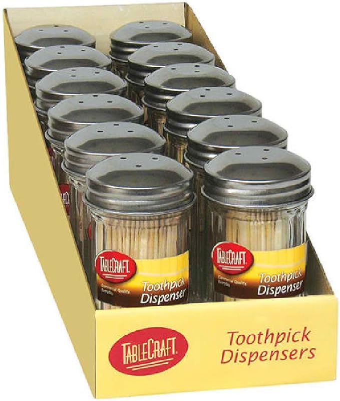 Tablecraft Fluted Glass Toothpick Dispensers, Includes