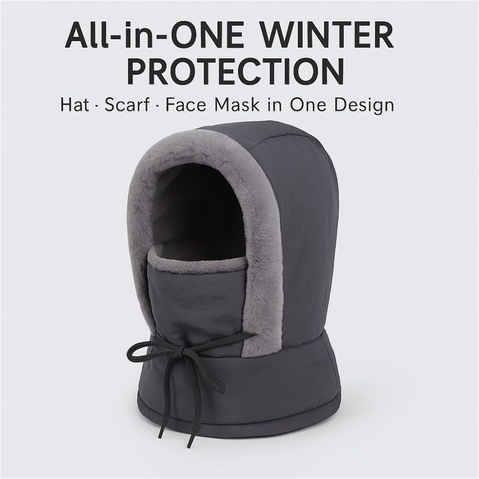 Gorro térmico Grueso con Forro de Felpa y mascarilla, Gorro Invierno una Pieza, cálido Resistente al Viento, pasamontañas esquí Polar 3 en 1(Khaki)