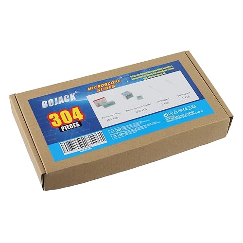 Miniatura 7 de BOJACK 100 portaobjetos de microscopio prelimpiados con borde de tierra y 200 vasos de cubierta de microscopio prelimpiados con 4 cuentagotas de