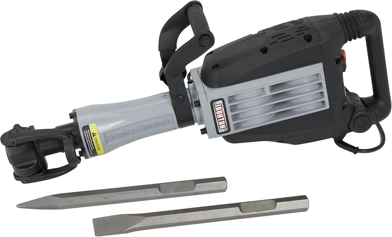 Ironton Demolition Breaker Hammer with point and flat chisel bits