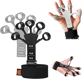 Finger Strengthener, Finger Exerciser, Finger Exerciser with 6 Resistant Level Hand Strengthener Finger Flexion Extension Training Grip Strength Trainer Guitar Finger Strength Trainer New Grip Strength Trainer Use for Finger Flexion Extension Training