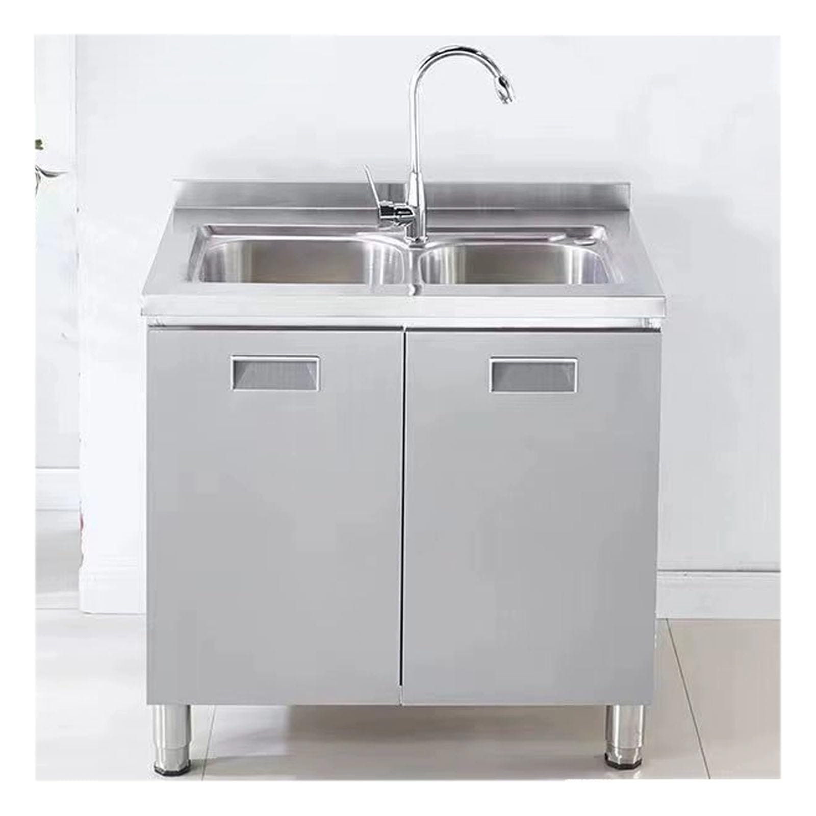 Sddpulse Double Basin Commercial Standing Single Bowl Workbench Sink For Garage Laundry Room Outdoor Restaurant Indoor Workstation Backyard 110 * 50 * 84 Cm,-80 * 50 * 85 Cm