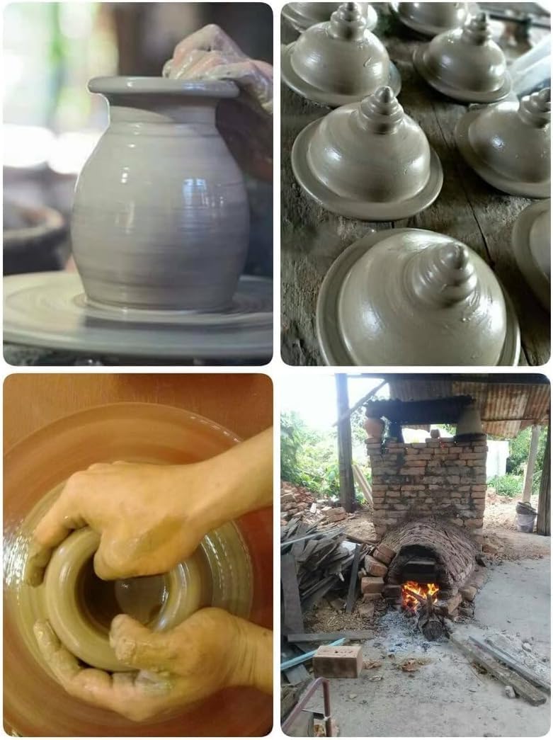 Generic Click2Get Handmade Earthen Clay/Terracotta Decorative/Loban Burner Diya Natural Clay Diya/Dhoop Dan with Handle (Brown_13 x10 x 10 CM)