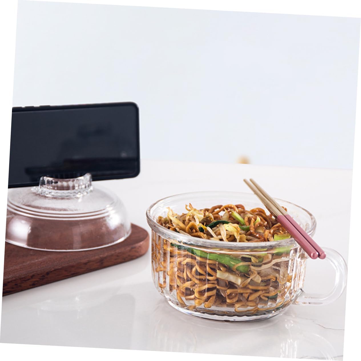 Tempered Glass Bowl Lid Style Glass Dishes for Salad Soup Snack Restaurant Home Use