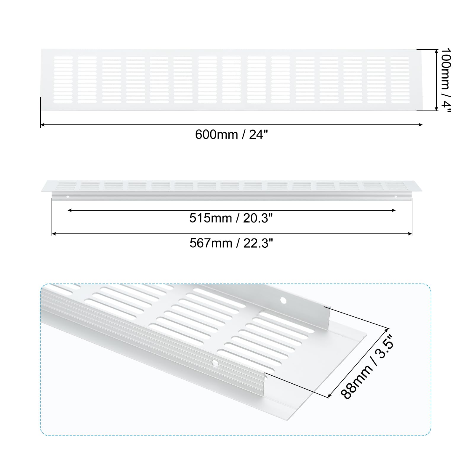 PATIKIL 24 x 4 Inch Door Air Vent Cover - Image 2