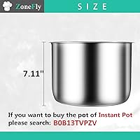 Vista 6 de Olla interior de repuesto para olla a presión Power Cooker XL de 8 cuartos, de acero inoxidable, compatible con olla a presión de 8 cuartos Power